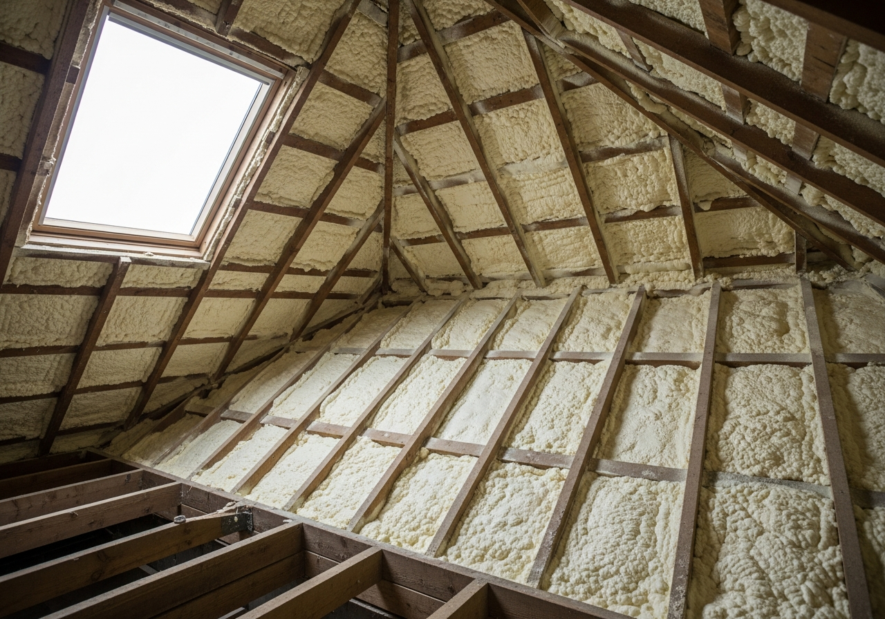 Completed closed cell spray foam removal result in a Greater Manchester home