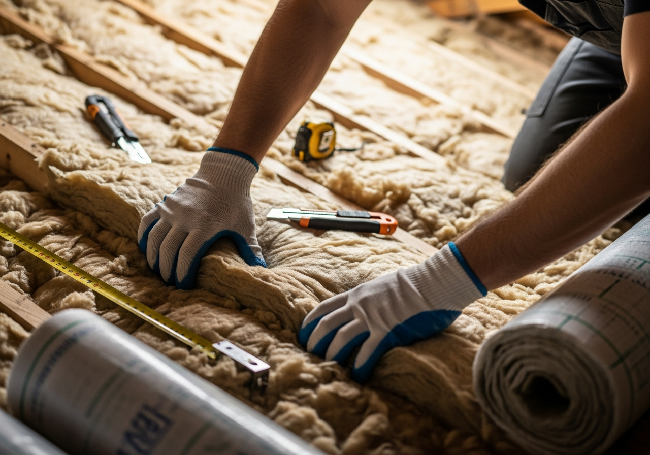 Professional loft insulation top-up process step — Eco Loft Insulation Contractors