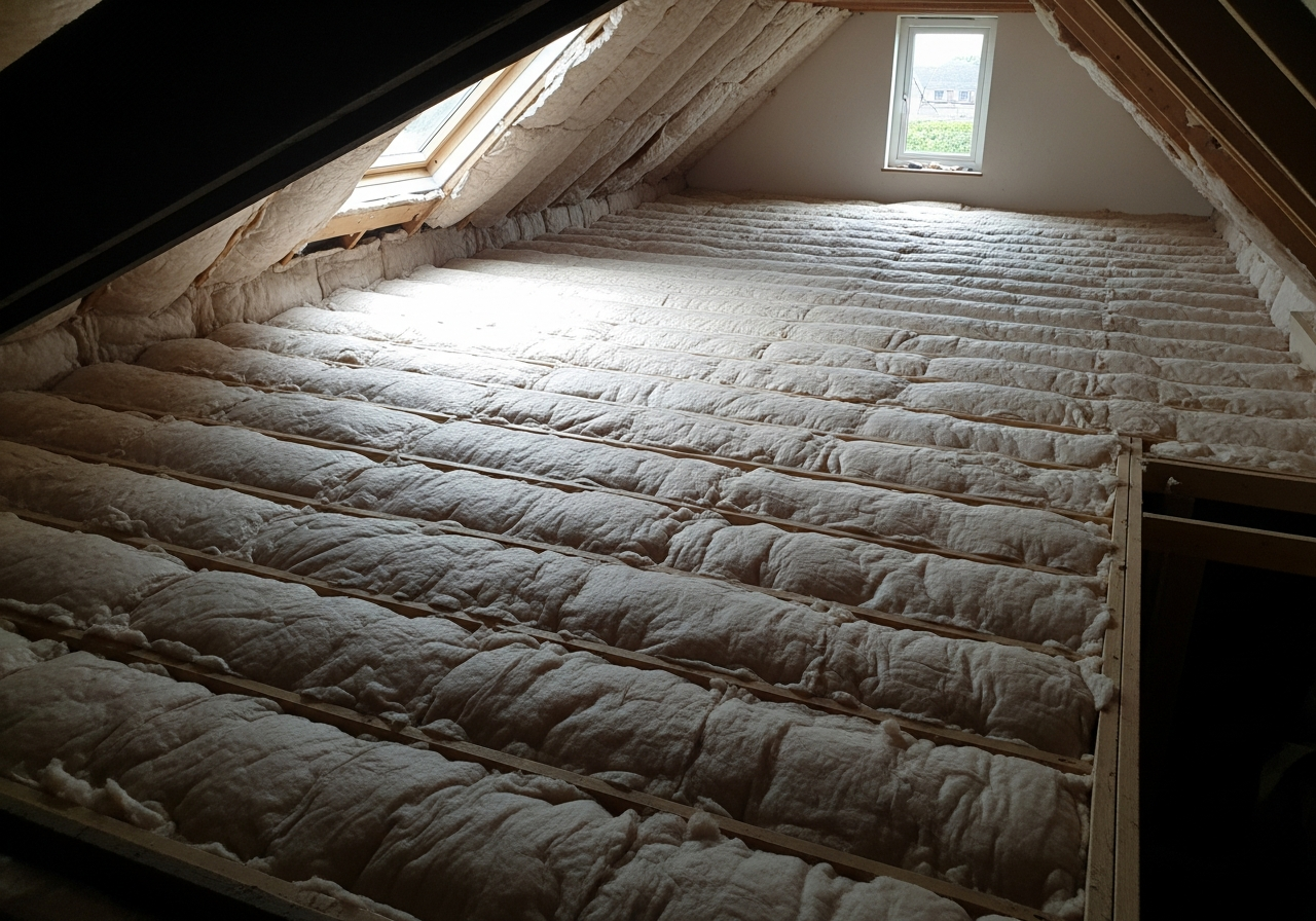 Completed loft insulation top-up result in a Greater Manchester home