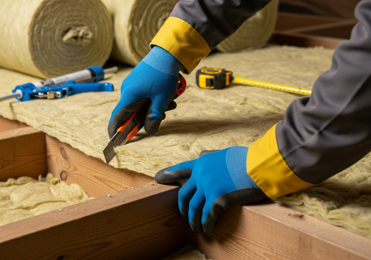 Professional loft joist insulation process step — Eco Loft Insulation Contractors