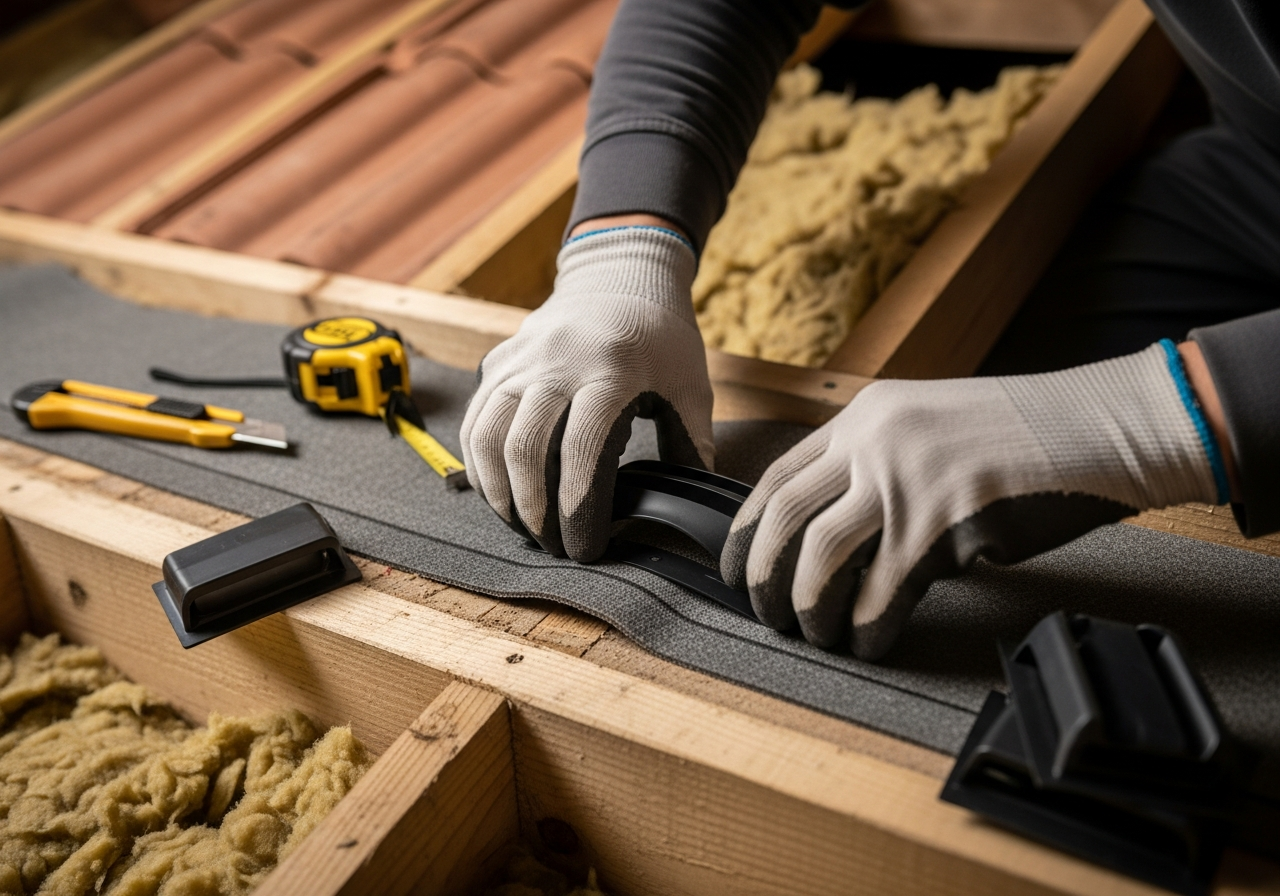 Professional loft ventilation vent installation process step — Eco Loft Insulation Contractors