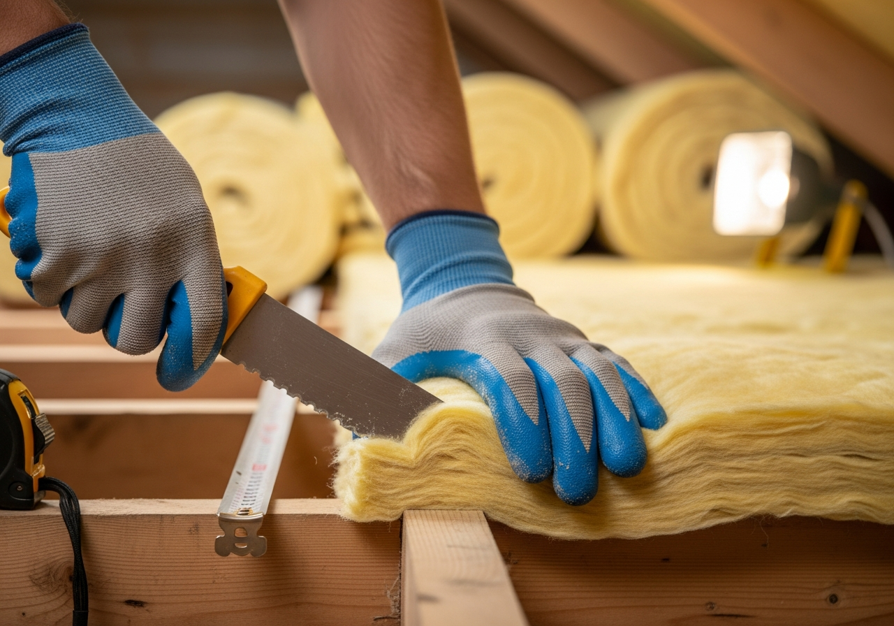 Professional mineral wool loft insulation installation process step — Eco Loft Insulation Contractors