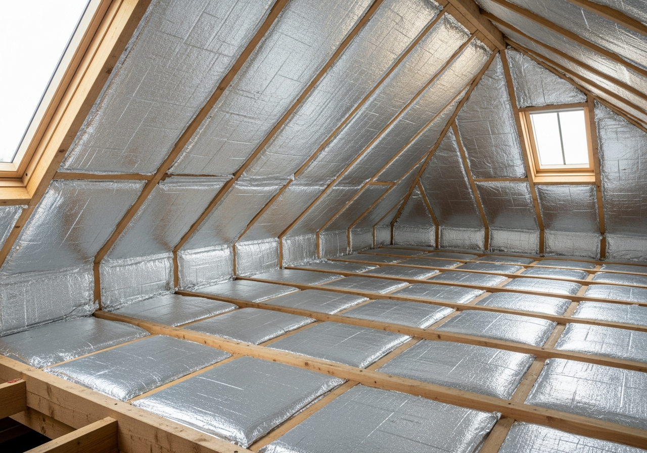 Completed multi-foil insulation installation result in a Greater Manchester home