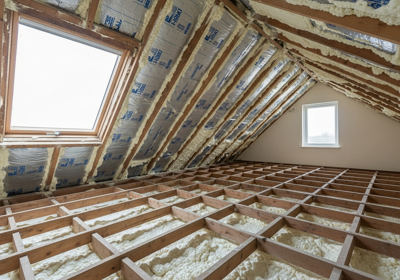 Completed open cell spray foam removal result in a Greater Manchester home